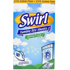 Swirl Spring Fresh vône do sušičky s antistatickým účinkom obrúsky 45 kusov