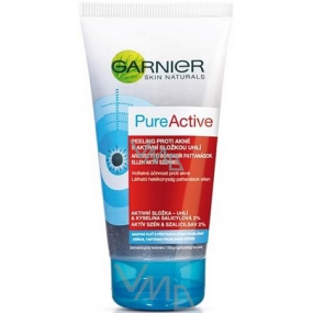 Garnier Skin Naturals Pure Active peeling proti akné s aktívnou zložkou uhlie 150 ml