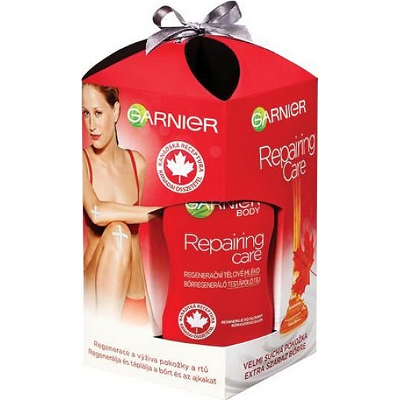Garnier Veľmi suchá pokožka telové mlieko 250 ml + dezodorant v spreji 50 ml + krém na ruky 100 ml, kozmetická sada