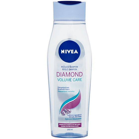 Nivea Diamond Volume Care ošetrujúci šampón pre normálne až jemné vlasy bez lesku 250 ml