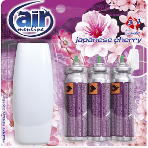 Air Menline Japanese Cherry osviežovač vzduchu strojek a náplň 3× 15 ml