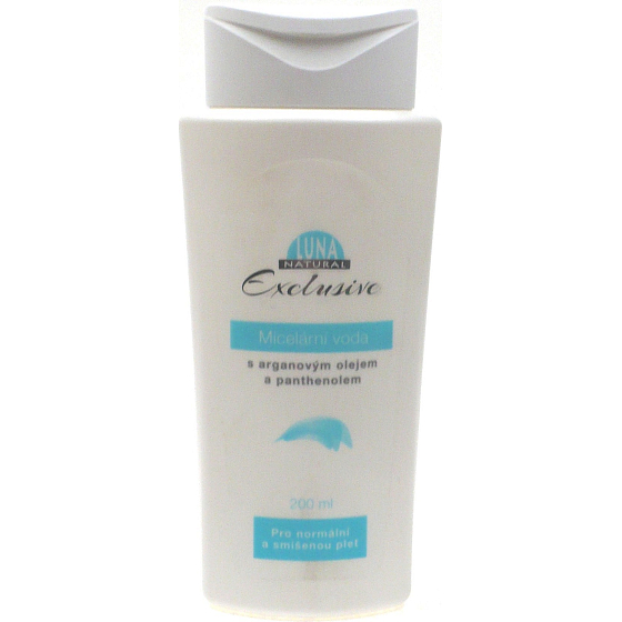 Luna Natural Exclusive Micelárna voda s arganovým olejom a panthenolom pre normálnu a zmiešanú pleť 200 ml