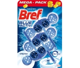 Bref Blue Aktiv Chlorine WC blok na hygienickú čistotu a sviežosť Vašej toalety, obarvuje vodu do modrého odtieňa 3 x 50 g