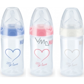 Nuk First Choice Plus New Classic Love silikónové náustok 0-6 mesiacov fľaša plastová 150 ml