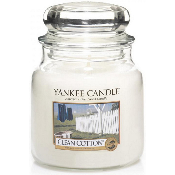 Yankee Candle Clean Cotton - Čistá bavlna vonná sviečka Classic stredné sklo 411 g