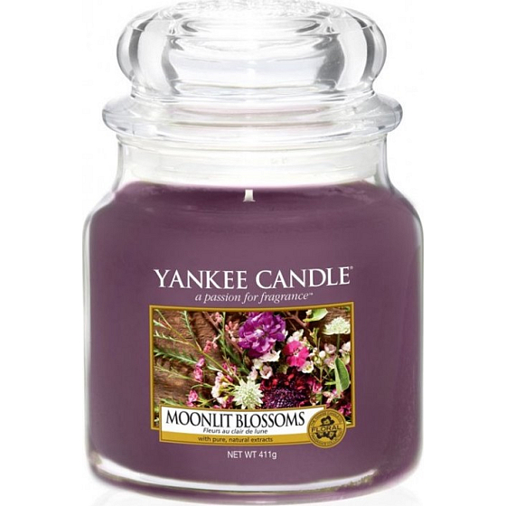 Yankee Candle Moonlit Blossoms - Kvety vo svite mesiaca vonná sviečka Classic strednej sklo 411 g