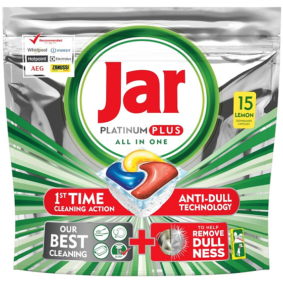 Jar Platinum Plus All in One Lemon Kapsule do umývačky riadu 15 kusov