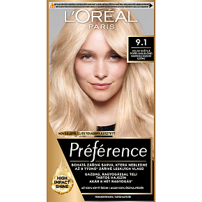 L'oreal Paris Préférence farba na vlasy, Oslo, veľmi svetlá popelavá blond 9.1