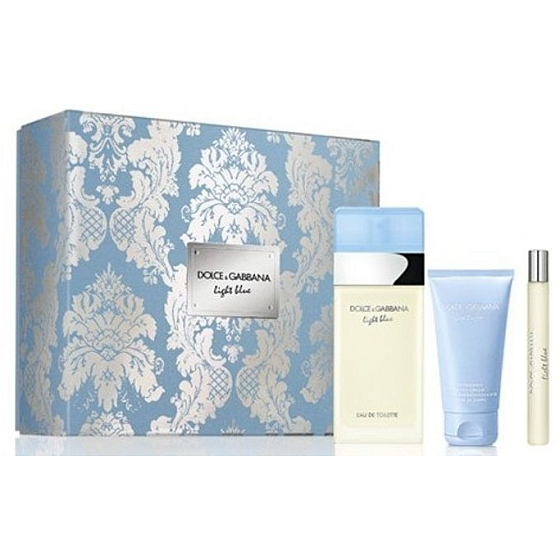 Dolce & Gabbana Light Blue toaletná voda pre ženy 100 ml + telový krém 50 ml + toaletná voda 10 ml, darčeková sada