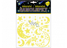 Samolepky svietiace v tme mesiac a kométy 18 x 18 cm