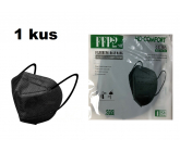HO-Comfort Respirátor ústna ochranný 5-vrstvový FFP2 tvárová maska Čierna 1 kus