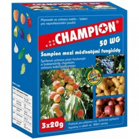 Champion 50 WG fungicídny a baktericídny prípravok na ochranu rastlín 3 x 20 g