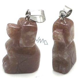 Jaspis Pes prívesok prírodný kameň, ručne brúsená figúrka 1,8 x 2,5 x 8 mm, kameň pozitívnej energie