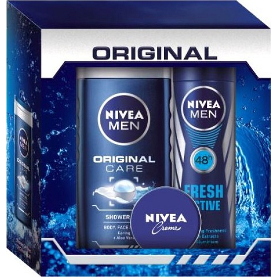 Nivea Men Care Men deodorant sprej 150 ml + sprchový gél Original Care 250 ml + krém 30 ml kozmetická sada