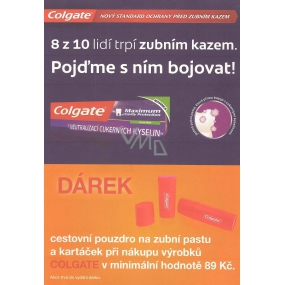 Colgate červený obal na zubní pastu a kartáček 1 kus