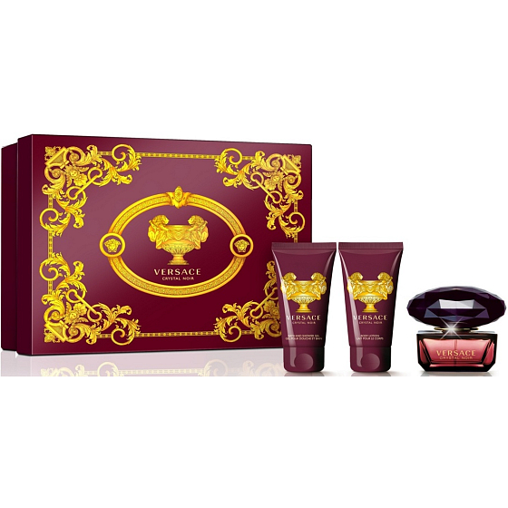 Versace Crystal Noir toaletná voda 50 ml + telové mlieko 50 ml + sprchový gél 50 ml, darčeková sada