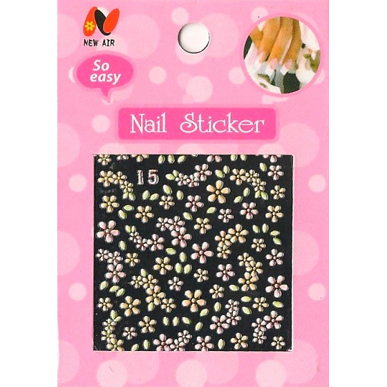 Nail Stickers 3D nálepky na nechty 1 aršík 10100 15