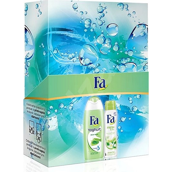 Fa Yoghurt Aloe Vera sprchový gel 250 ml + Fresh & Dry Green Tea antiperspitant dezodorant sprej 150 ml, kozmetická sada
