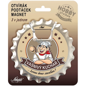 Nekupto Hobby 3v1 otvárač, podložka, magnet Vášnivý kuchár 10 cm