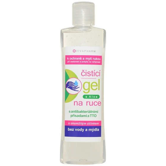 Vivapharm Antibakteriálny čistiaci gél na ruky s Aloe Vera s okamžitým dezinfekčným účinkom 200 ml