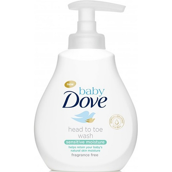 Dove Baby Sensitive Moisture umývací gél na telo a vlasy pre deti 200 ml
