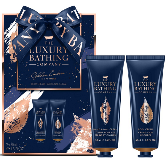 Grace Cole Golden Embers & Cashmere telový krém 50 ml + krém na ruky 50 ml, kozmetická sada pre ženy