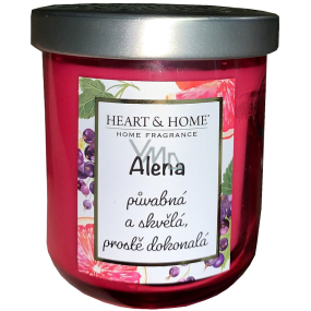 Heart & Home Svieža sójová sviečka s vôňou grapefruitu a čiernych ríbezlí s názvom Alena 110 g
