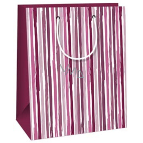 Ditipo Darčeková papierová taška 18 x 10 x 22,7 cm Ružové prúžky