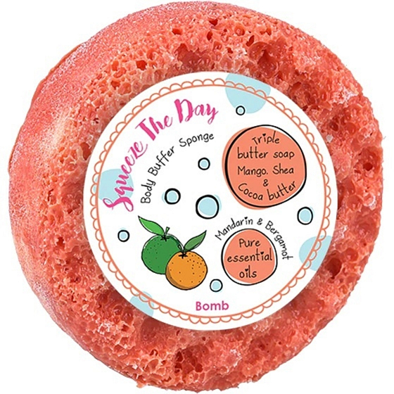 Bomb Cosmetics Squeeze the Day prírodná masážna sprchová hubka s vôňou 200 g