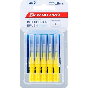 DentalPro mezizubný kartáčik rovný 0,8 mm žlté, 10 kusov