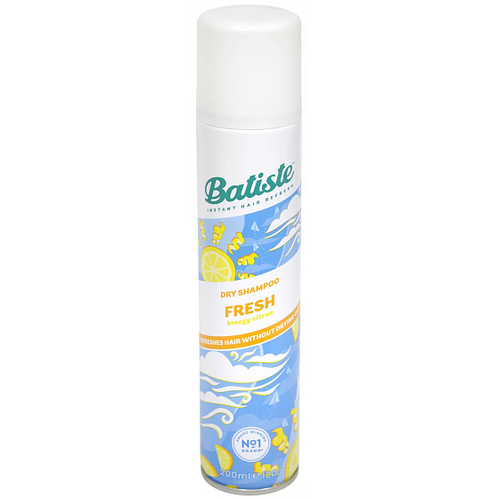 Batiste Fresh Breezy Citrusový suchý šampón pre objem a lesk vlasov 200 ml