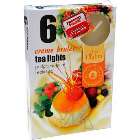 Čajové sviečky Creme Brulee s vôňou 6 kusov