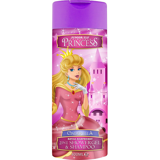 Disney Princess - Popoluška 2v1 sprchový gél a šampón do kúpeľa ružový 400 ml