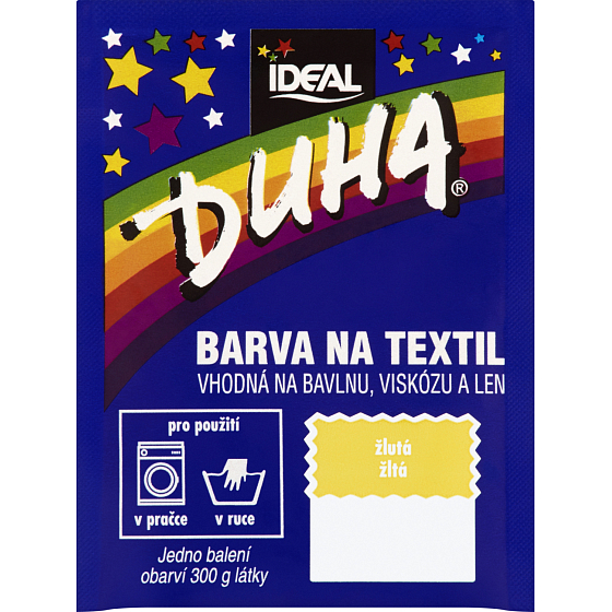 Ideal Duha žltá, farba na textil na bavlnu, viskózu a ľan, na 300 g látky, 15 g