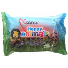 Miléne Happy Animals vlhčené obrúsky pre deti 60 kusov