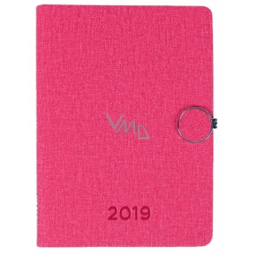 Albi Diár 2019 týždenný s kovovou sponou Červený 13,2 x 18 x 1,5 cm