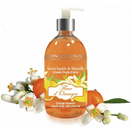 Jeanne en Provence Fleur d Oranger - Pomarančové kvety tekuté mydlo na ruky dávkovač 500 ml