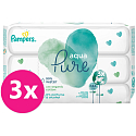Pampers Pure Aqua vlhčené obrúsky z bio bavlny, bez alkoholu a parfumácie pre deti 3 x 48 kusov