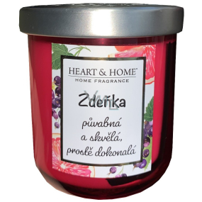 Heart & Home Svieža sójová sviečka s vôňou grapefruitu a čiernych ríbezlí s menom Zdeněk 110 g