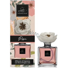Lady Venezia Dream Rosa - ružový aróma difuzér s kvetom na postupné uvoľňovanie vône 100 ml