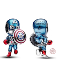 Prívesok Striebro 925 Marvel The Avengers Captain America, náramok korálek, film