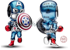Prívesok Striebro 925 Marvel The Avengers Captain America, náramok korálek, film