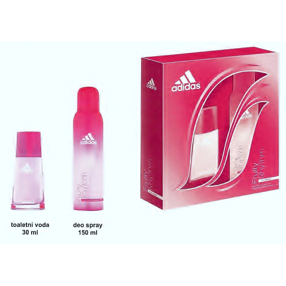 Adidas Fruity Rhythm toaletná voda 30 ml + dezodorant sprej 150 ml, pre ženy darčeková sada