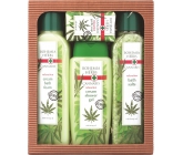 Bohemia Gifts Cannabis Konopný olej sprchový gél 300 ml + soľ do kúpeľa 600 g + pena do kúpeľa 500 ml + mydlo 100 g, kozmetická sada