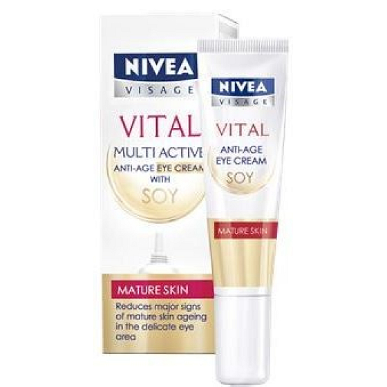 Nivea Visage Vital Multi Active Sója očný krém proti vráskam 15 ml