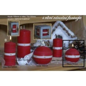 Lima Aura Vianočné fantázie vonná sviečka červená guľa 80 mm 1 kus