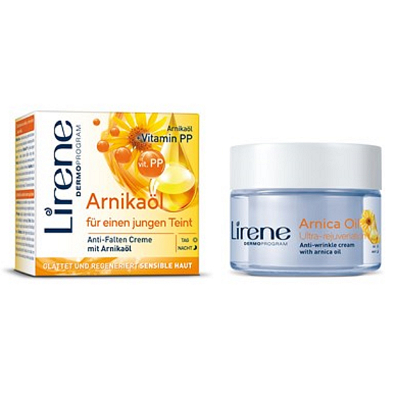 Lirene Essential Oils Arnica arnikový olej intenzívny vyhladzujúci krém proti vráskam 50 ml
