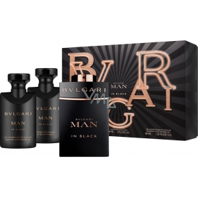 Bvlgari Man In Black toaletná voda 60 ml + balzam po holení 40 ml + šampón a sprchový gél 40 ml, darčeková sada