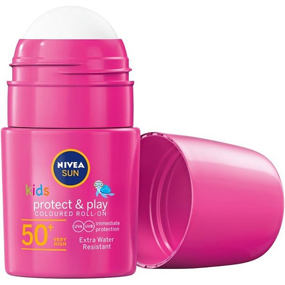 Nivea Sun Kids OF 50+ ružové detské farebné mlieko na opaľovanie v guličke 50 ml