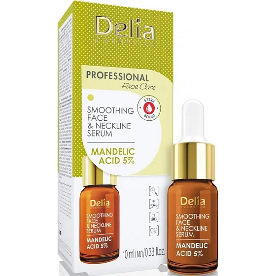Delia Cosmetics 5% vyhladzujúce sérum s kyselinou mandľovou na tvár, krk a dekolt 10 ml